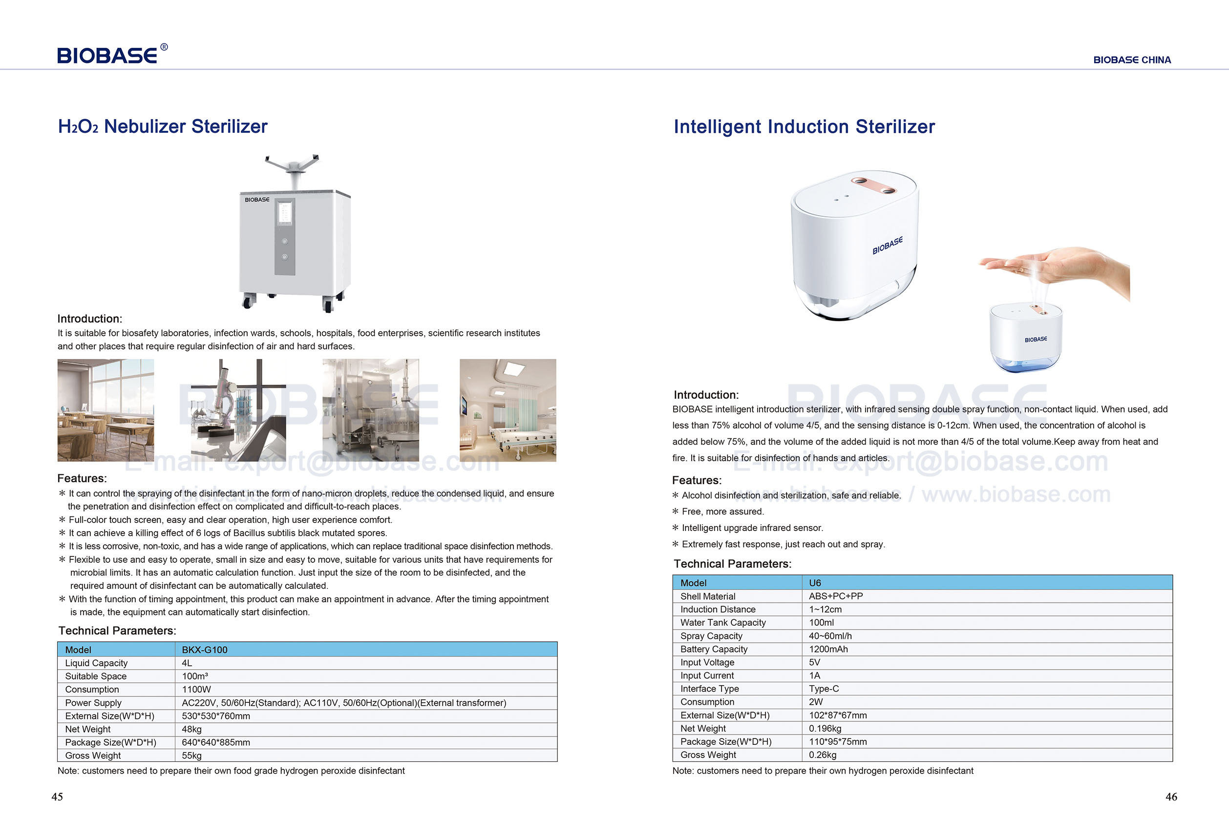45-46 H₂O₂ Debulizer Sterilizer и интеллектуальное индукционное стерилизатор