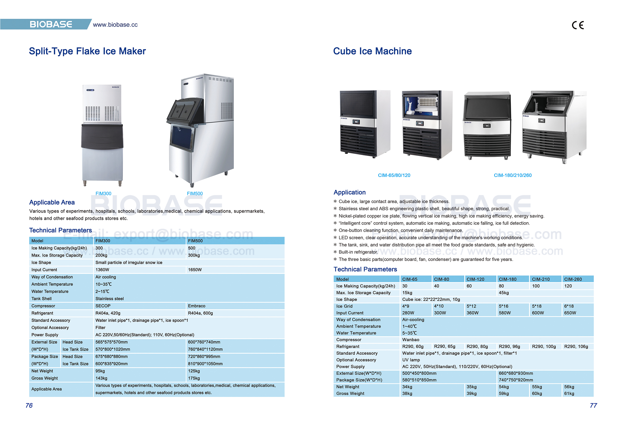 76-77 Split-Type Slake Ice Maker & Cube Ice Machine