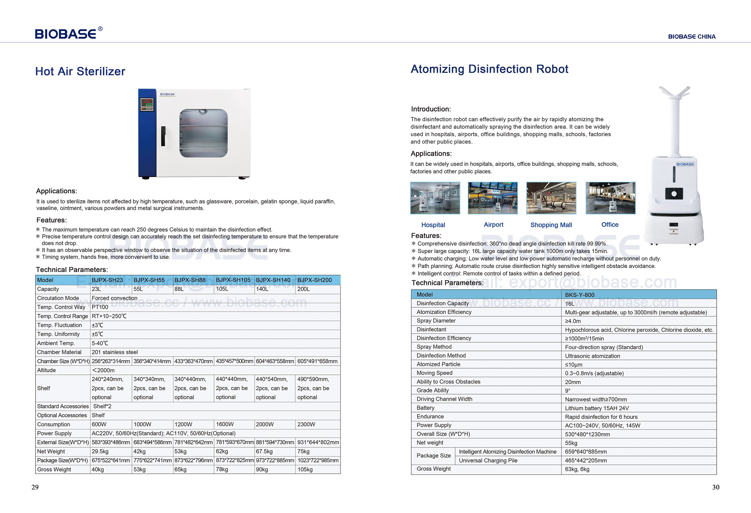 29-30 стерилизатор горячих воздуха и робот дезинфекции в атомизировании