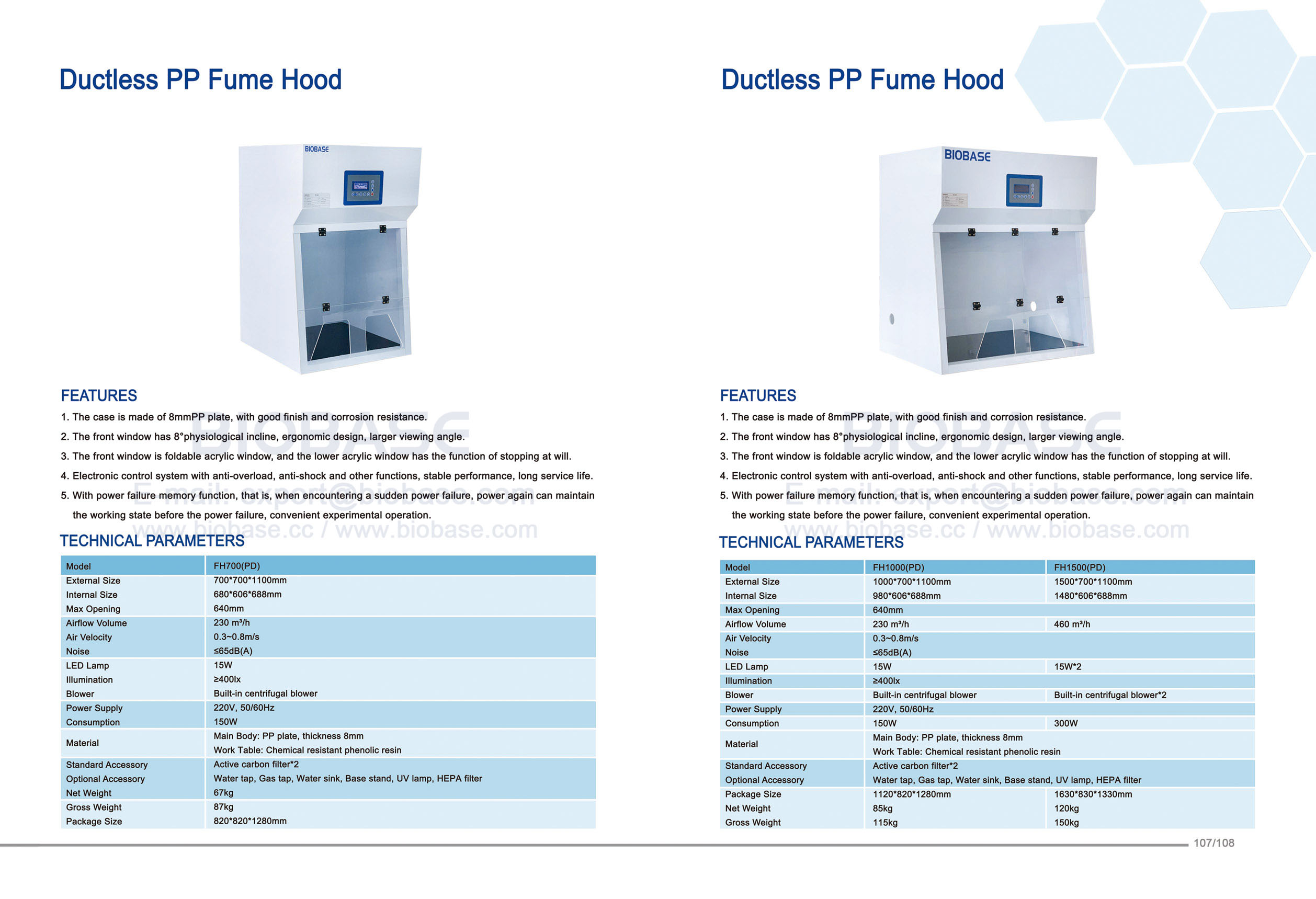 107-108 PP FUME FUME HOOD