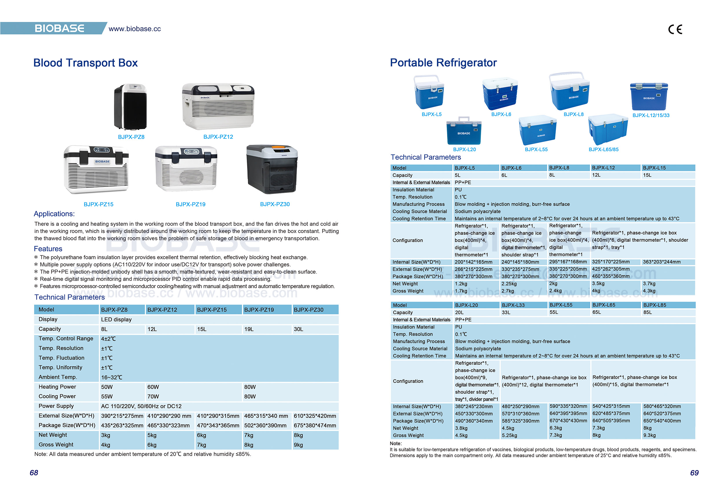 68-69 Blood Transport Box & Portable Holrigrator