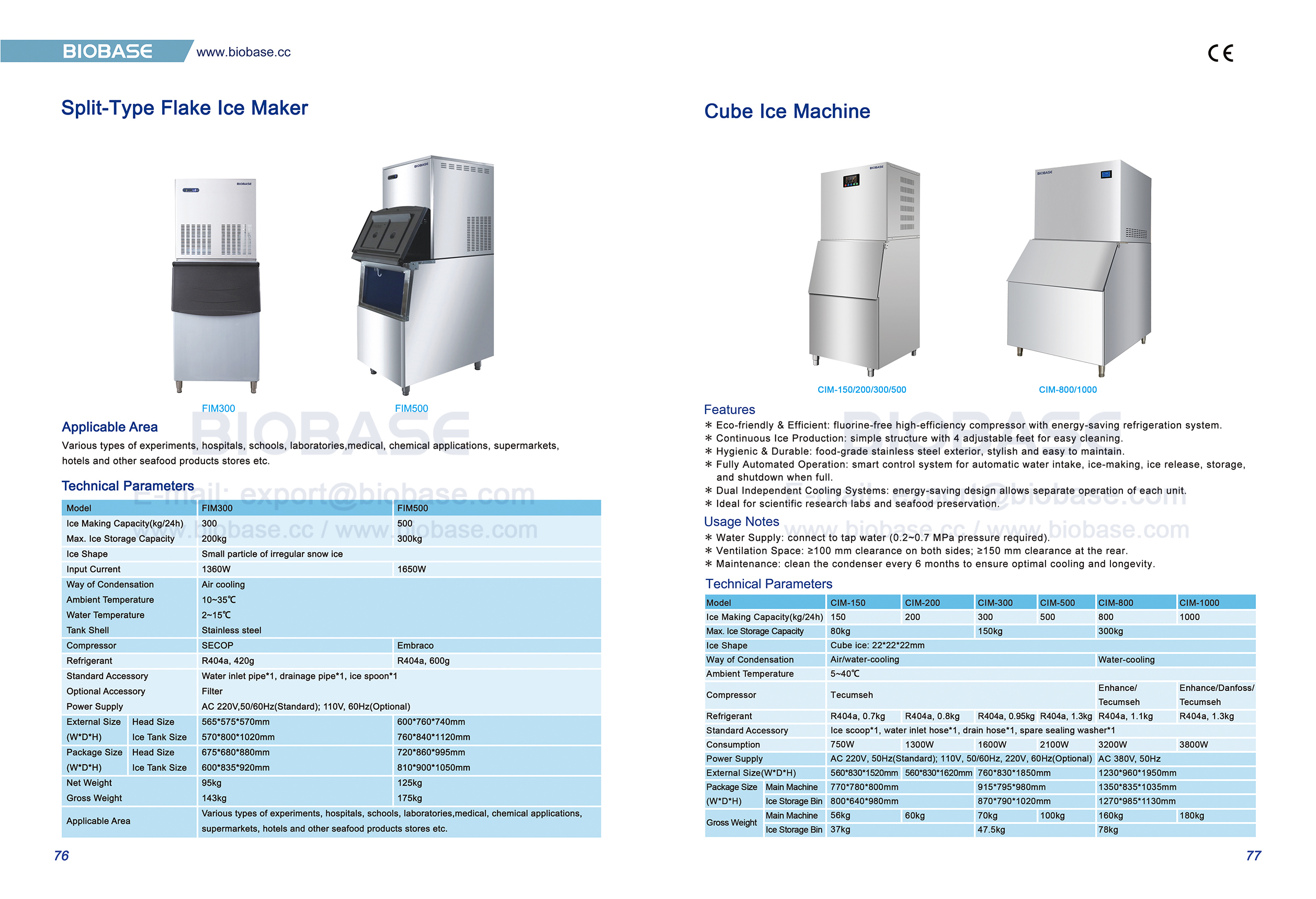 76-77 Split-Type Slake Ice Maker & Cube Ice Machine