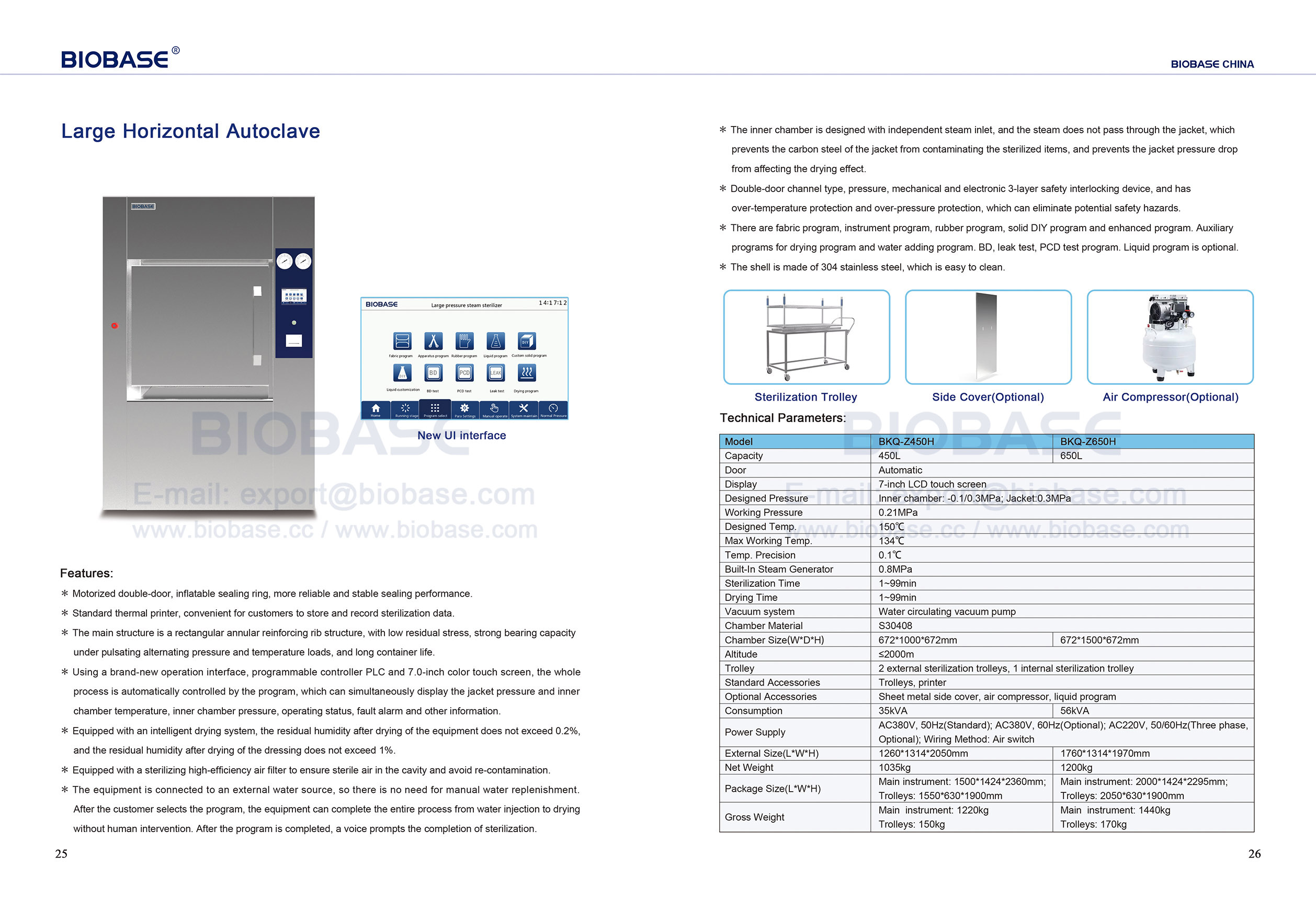 25-26 Большой горизонтальный автоклав BKQ-Z450H & BKQ-Z650H