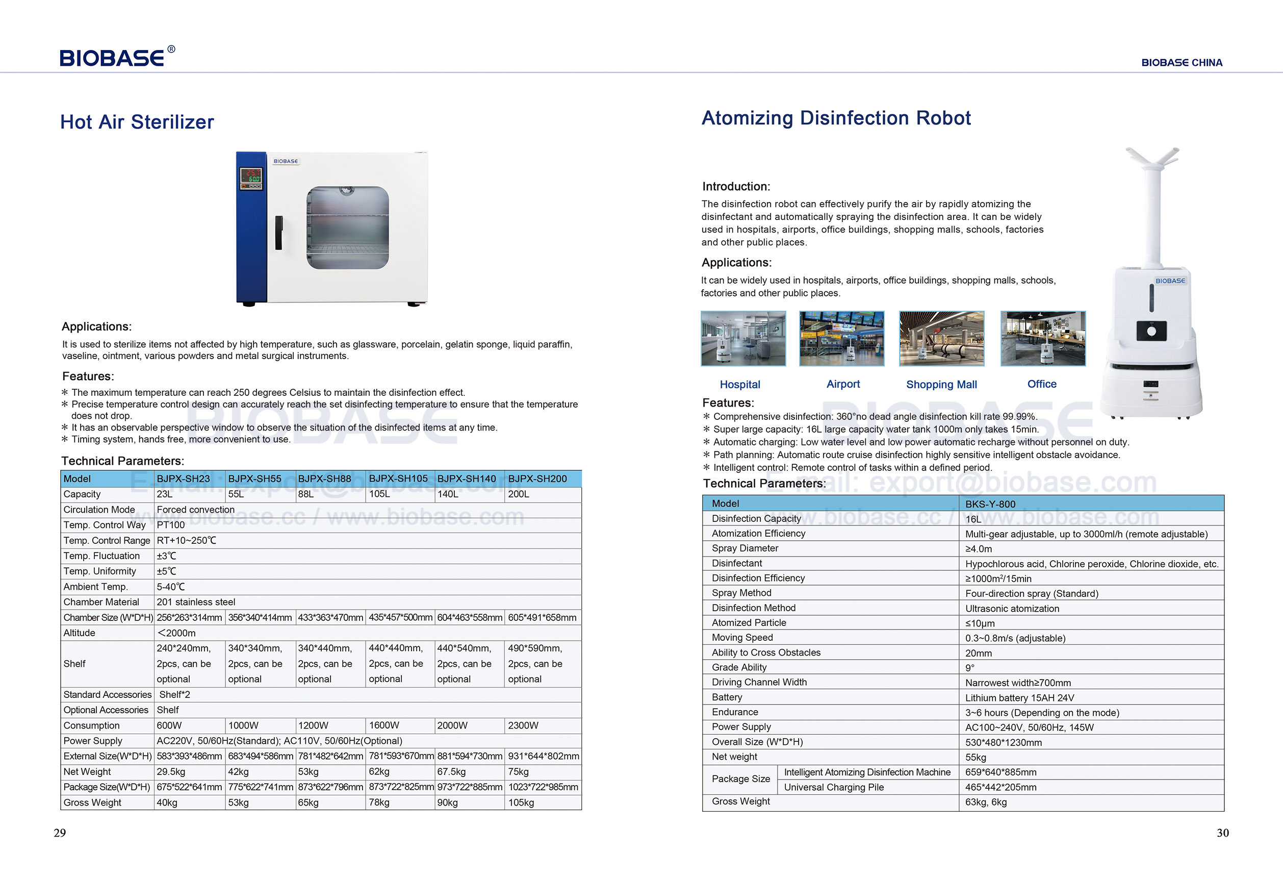 29-30 Стерилизатор горячего воздуха и робот для распылительной дезинфекции